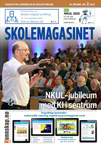 Skolemagasinet forside: "NKUL-jubileum med KI i sentrum"